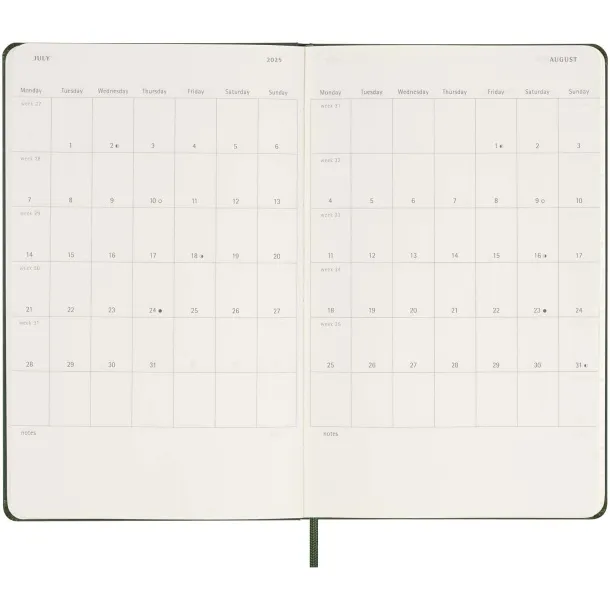 Moleskine 12M weekly L hard cover planner - Moleskine Myrtle green