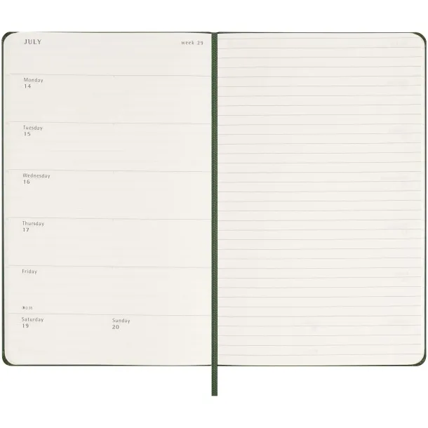 Moleskine 12M weekly L hard cover planner - Moleskine Myrtle green