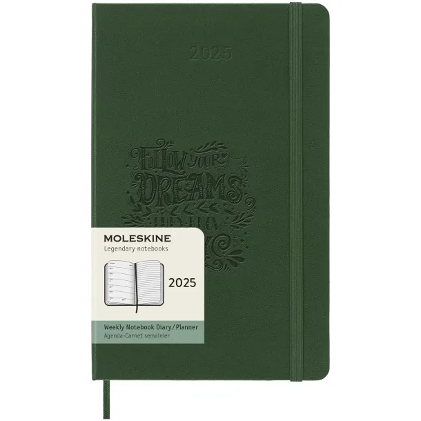Moleskine 12M weekly L hard cover planner - Moleskine Myrtle green