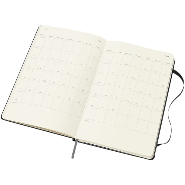 Moleskine 12M weekly L hard cover planner - Moleskine Solid black