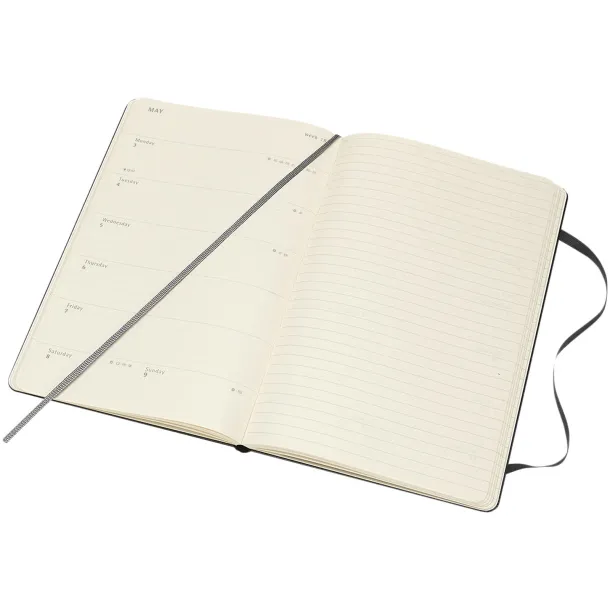 Moleskine 12M weekly L hard cover planner - Moleskine Solid black