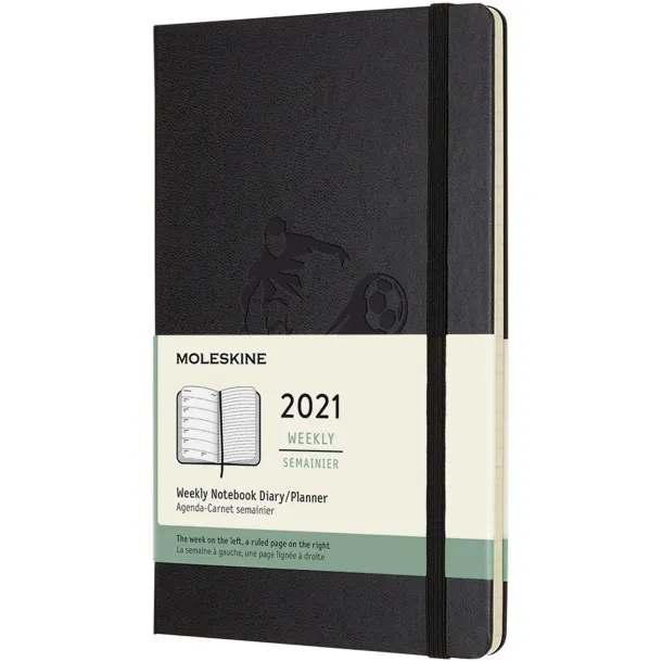 Moleskine planer s tvrdim koricama - 12-mjesečni - Moleskine Solid black