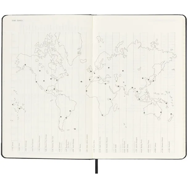 Moleskine 12M weekly L hard cover planner - Moleskine Solid black