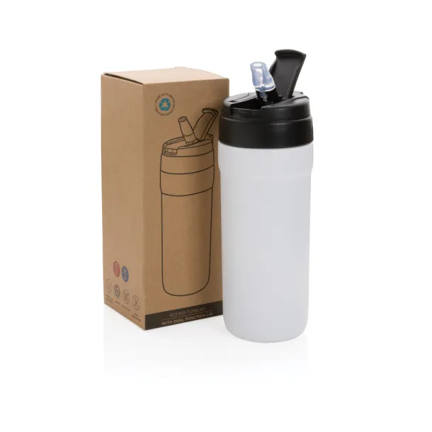  RCS RSS tumbler with dual function lid - XD Collection White 