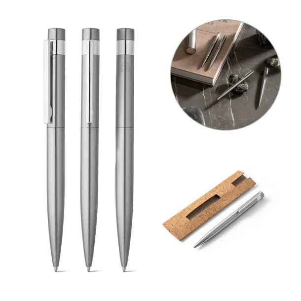 ALEXA 53% recycled stainless steel ballpoint pen with clip