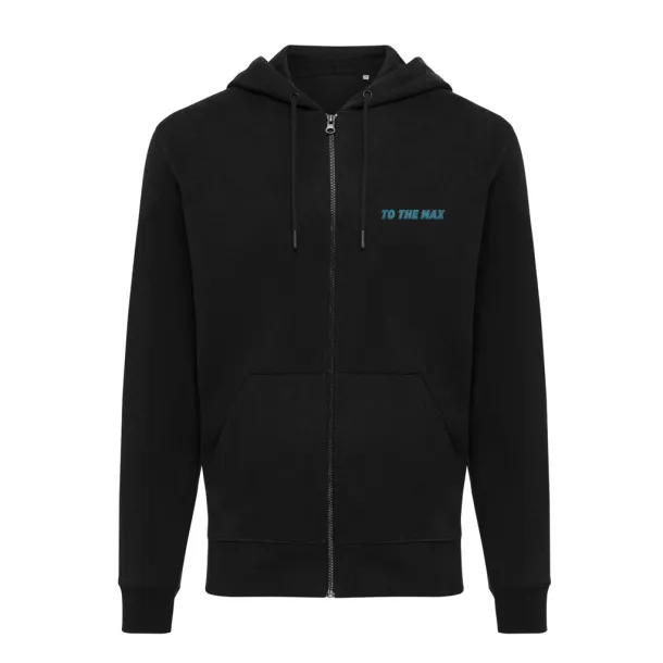  Iqoniq Abisko hoodie sa zatvaračem od recikliranog pamuka, 340 g/m² - iqoniq Crna