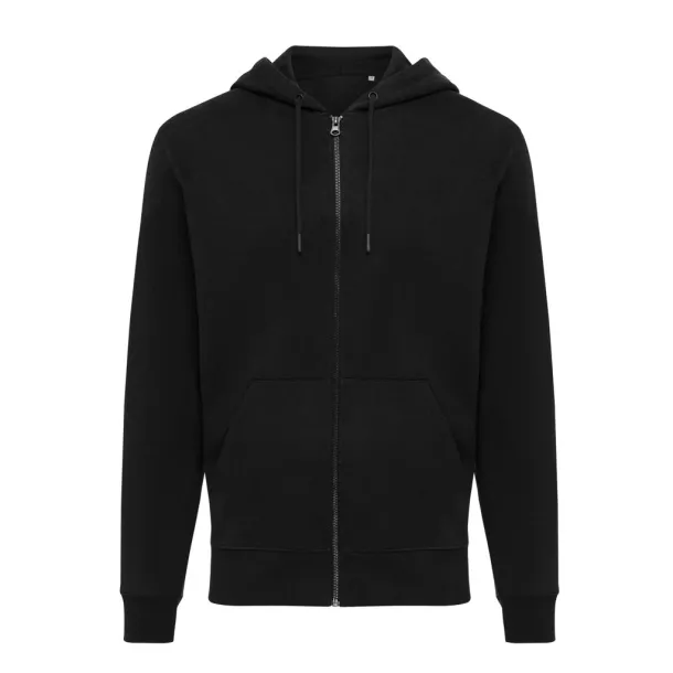  Iqoniq Abisko hoodie sa zatvaračem od recikliranog pamuka, 340 g/m² - iqoniq Crna