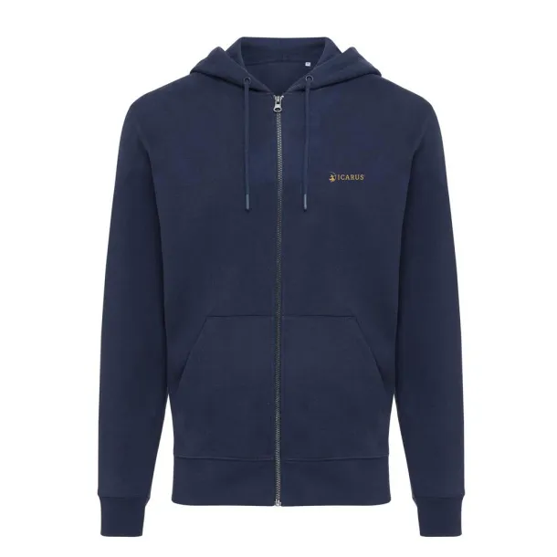  Iqoniq Abisko hoodie sa zatvaračem od recikliranog pamuka, 340 g/m² - iqoniq navy