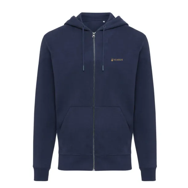  Iqoniq Abisko hoodie sa zatvaračem od recikliranog pamuka - iqoniq blue 