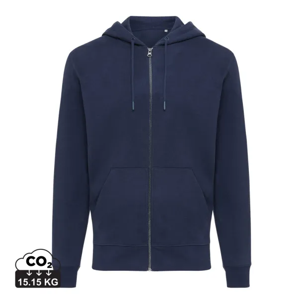  Iqoniq Abisko hoodie sa zatvaračem od recikliranog pamuka - iqoniq blue 