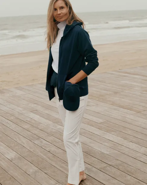  Iqoniq Abisko recycled cotton zip through hoodie - iqoniq navy