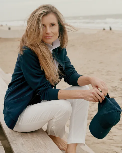  Iqoniq Abisko recycled cotton zip through hoodie - iqoniq navy