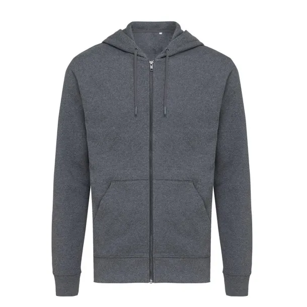  Iqoniq Abisko hoodie sa zatvaračem od recikliranog pamuka - iqoniq anthracite 