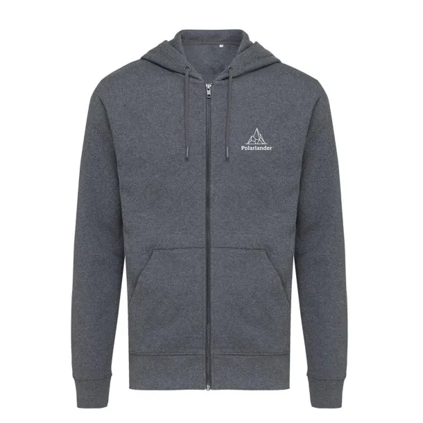 Iqoniq Abisko recycled cotton zip through hoodie - iqoniq heather anthracite