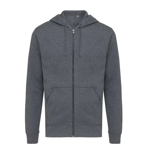  Iqoniq Abisko hoodie sa zatvaračem od recikliranog pamuka - iqoniq heather anthracite