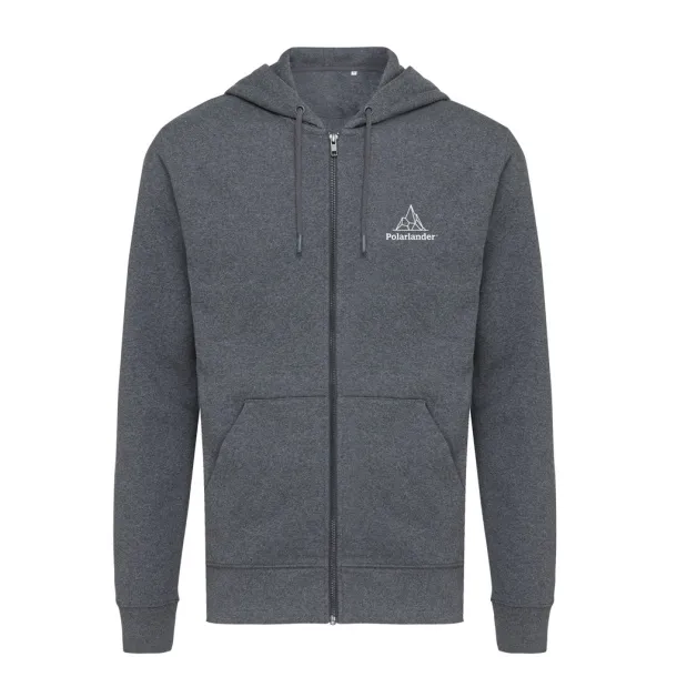 Iqoniq Abisko hoodie sa zatvaračem od recikliranog pamuka - iqoniq heather anthracite
