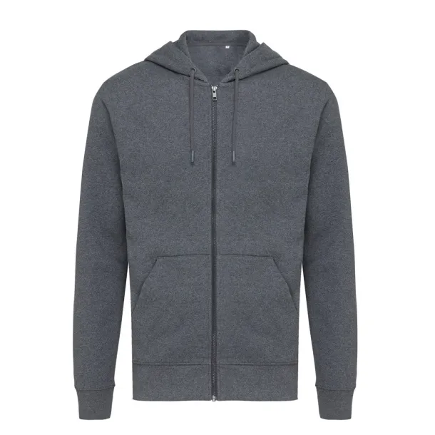  Iqoniq Abisko hoodie sa zatvaračem od recikliranog pamuka - iqoniq anthracite 