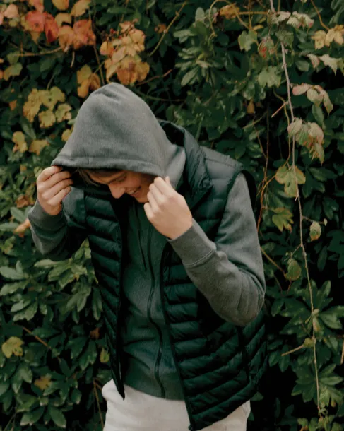  Iqoniq Abisko recycled cotton zip through hoodie - iqoniq heather anthracite