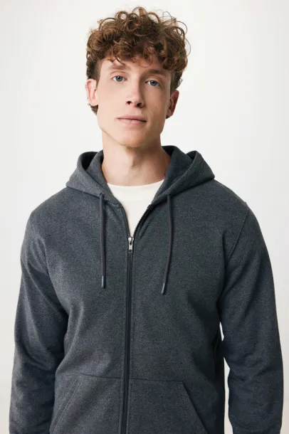  Iqoniq Abisko hoodie sa zatvaračem od recikliranog pamuka - iqoniq heather anthracite