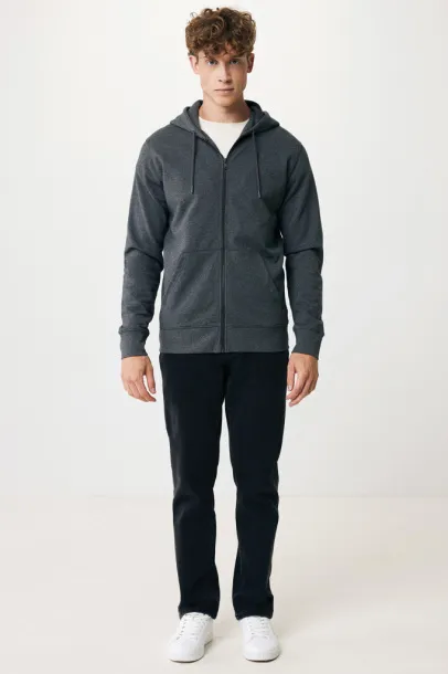  Iqoniq Abisko recycled cotton zip through hoodie - iqoniq heather anthracite