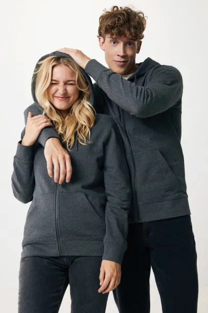  Iqoniq Abisko hoodie sa zatvaračem od recikliranog pamuka, 340 g/m² - iqoniq heather anthracite