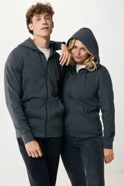  Iqoniq Abisko recycled cotton zip through hoodie - iqoniq heather anthracite