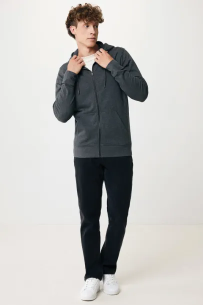  Iqoniq Abisko recycled cotton zip through hoodie - iqoniq heather anthracite