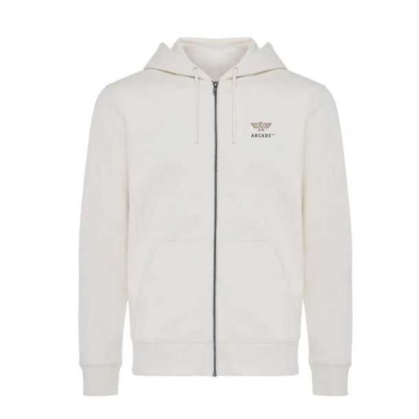  Iqoniq Abisko hoodie sa zatvaračem od recikliranog pamuka - iqoniq white 