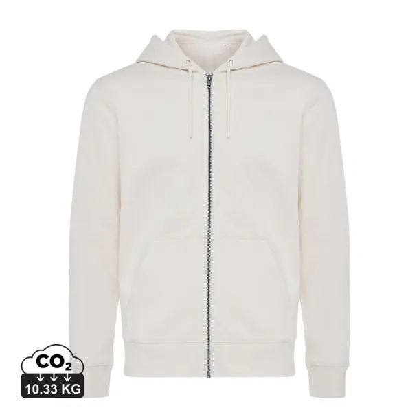  Iqoniq Abisko hoodie sa zatvaračem od recikliranog pamuka, 340 g/m² - iqoniq natural raw