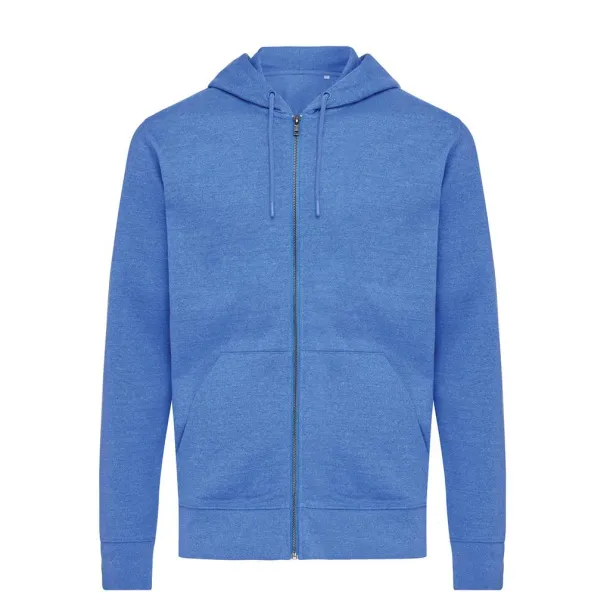  Iqoniq Abisko recycled cotton zip through hoodie - iqoniq heather blue