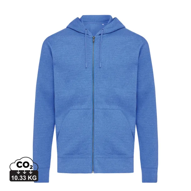  Iqoniq Abisko recycled cotton zip through hoodie - iqoniq heather blue