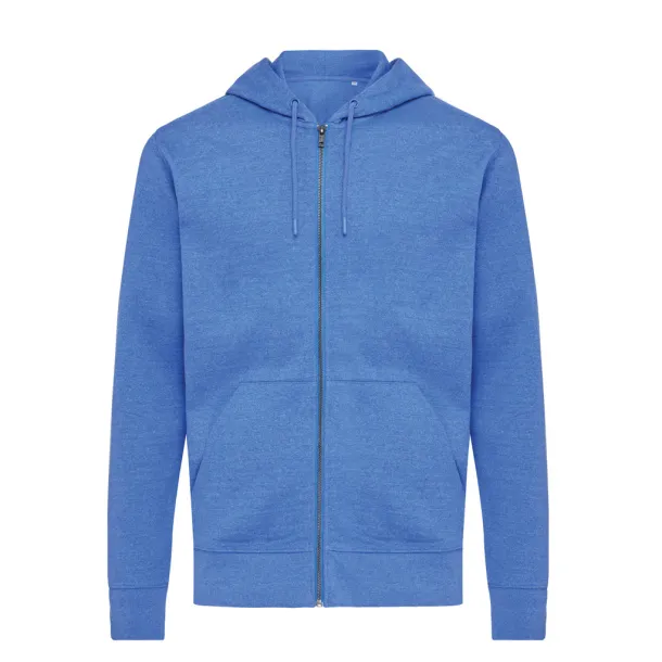  Iqoniq Abisko hoodie sa zatvaračem od recikliranog pamuka - iqoniq heather blue