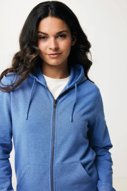 Iqoniq Abisko recycled cotton zip through hoodie - iqoniq heather blue