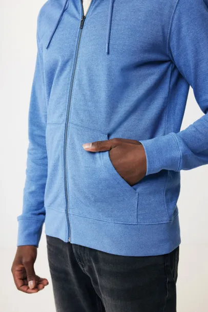  Iqoniq Abisko recycled cotton zip through hoodie - iqoniq heather blue