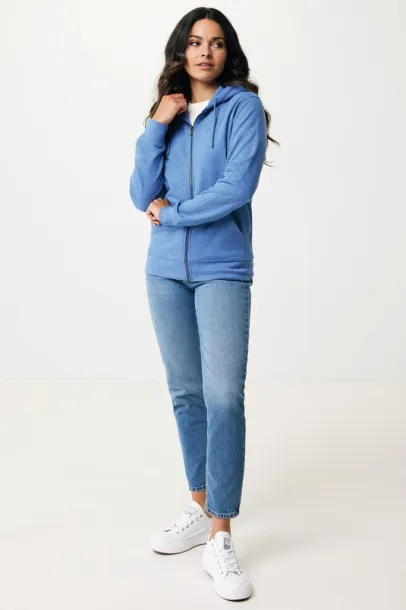  Iqoniq Abisko recycled cotton zip through hoodie - iqoniq heather blue