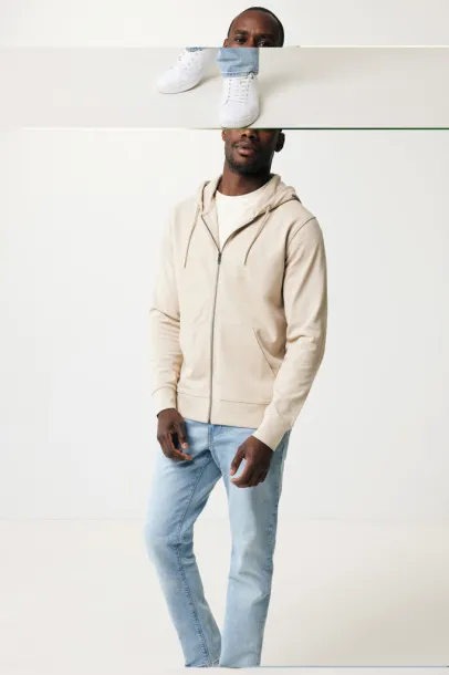  Iqoniq Abisko hoodie sa zatvaračem od recikliranog pamuka, 340 g/m² - iqoniq desert