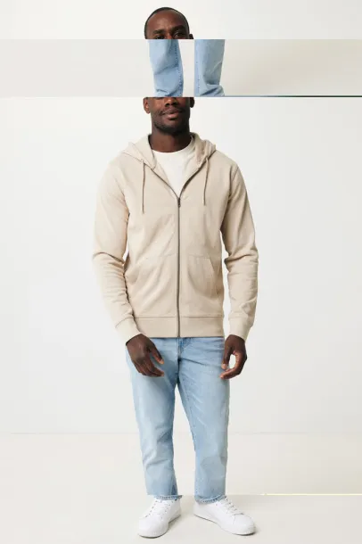  Iqoniq Abisko hoodie sa zatvaračem od recikliranog pamuka, 340 g/m² - iqoniq desert