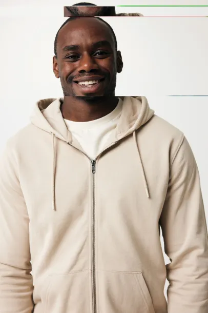 Iqoniq Abisko hoodie sa zatvaračem od recikliranog pamuka, 340 g/m² - iqoniq desert