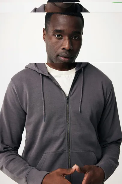  Iqoniq Abisko hoodie sa zatvaračem od recikliranog pamuka - iqoniq anthracite