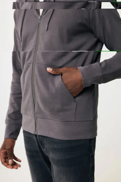  Iqoniq Abisko hoodie sa zatvaračem od recikliranog pamuka, 340 g/m² - iqoniq anthracite