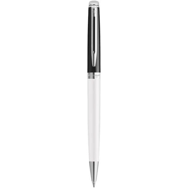 Hemisphere colour blocking ballpoint pen with palladium trim (blue ink) - Waterman White Solid black