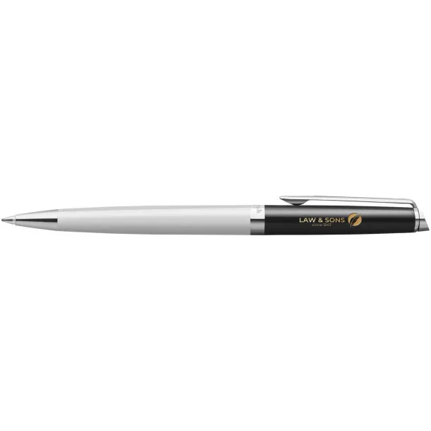 Hemisphere colour blocking ballpoint pen with palladium trim (blue ink) - Waterman White Solid black