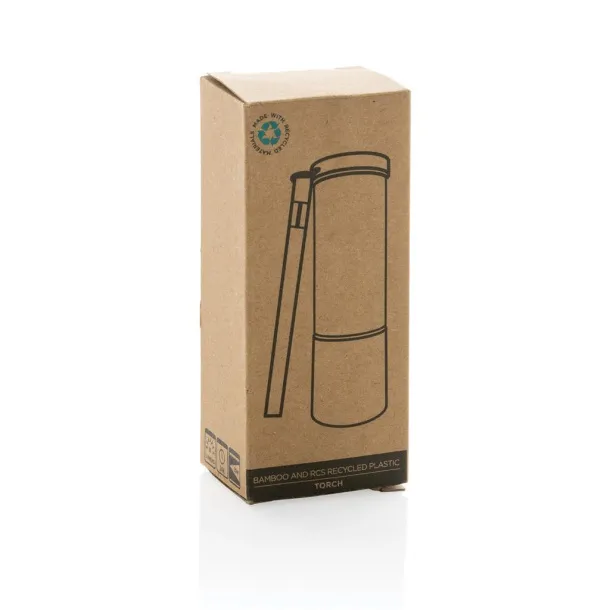  Bamboo and RCS recycled plastic torch - XD Collection Brown 