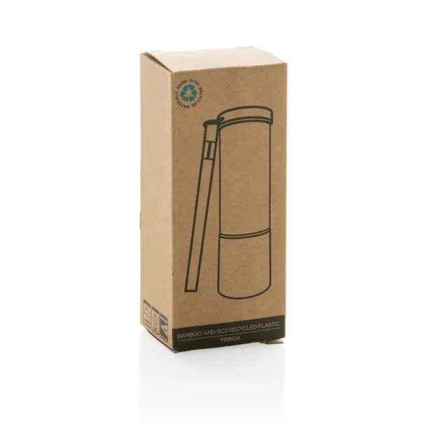  Bamboo and RCS recycled plastic torch - XD Collection Brown 