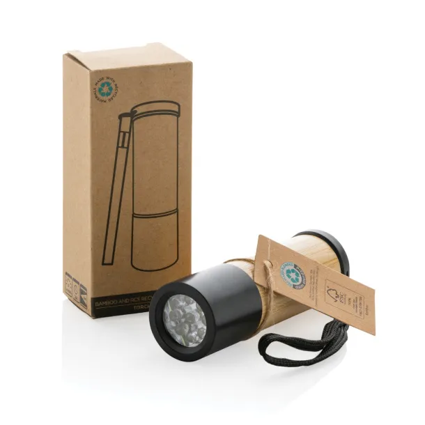  Bamboo and RCS recycled plastic torch - XD Collection Brown 