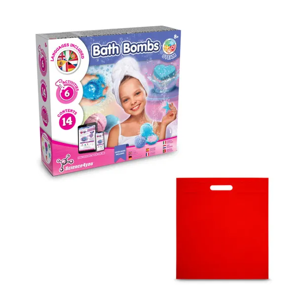 Bath Bombs Kit IV Educational toy supplied with a non-woven gift bag (80 g/m²) Red