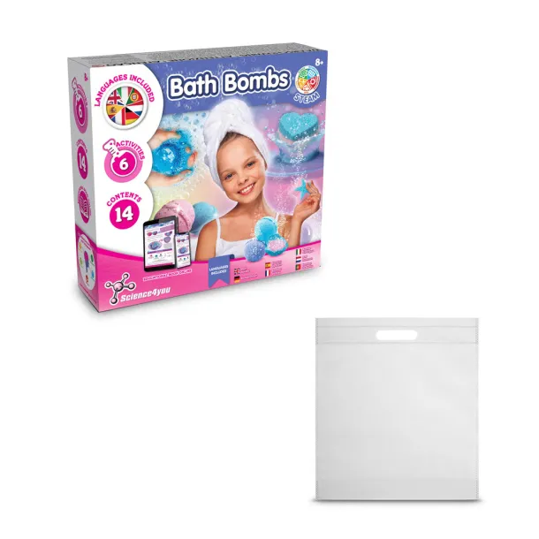 Bath Bombs Kit IV Edukativna igra isporučuje se s poklon vrećicom od netkanog materijala (80 g/m²) Bijela