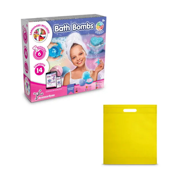 Bath Bombs Kit IV Educational toy supplied with a non-woven gift bag (80 g/m²) Yellow