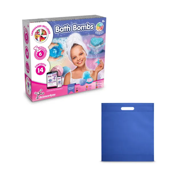 Bath Bombs Kit IV Educational toy supplied with a non-woven gift bag (80 g/m²) Royal blue