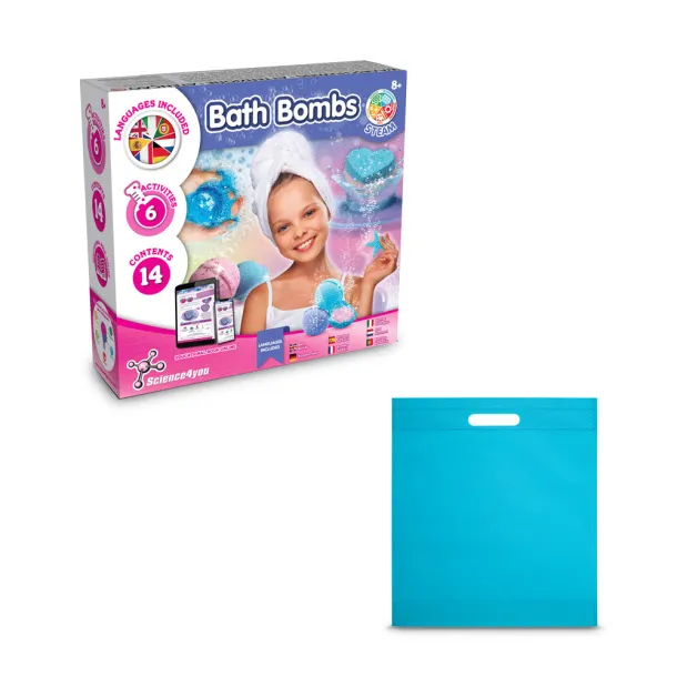 Bath Bombs Kit IV Educational toy supplied with a non-woven gift bag (80 g/m²) Light blue